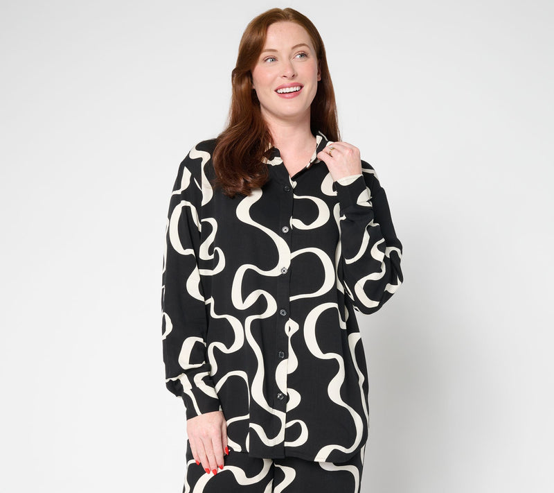 Brandis Dress Out Loud Printed Long Sleeve Blouse — View 13