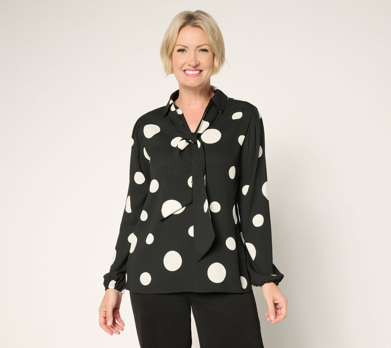 Brandis Dress out Loud Blouson Sleeve Bow Tied Blouse — View 11