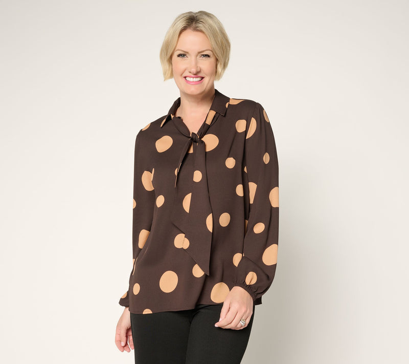 Brandis Dress out Loud Blouson Sleeve Bow Tied Blouse — View 12