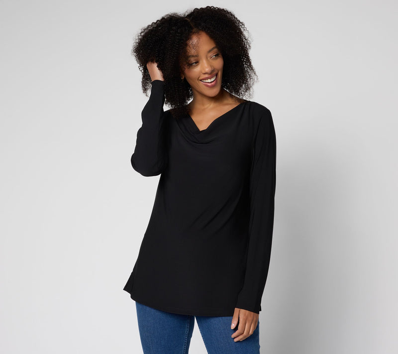 Brandis Dress Out Loud Discovery Knit Long Sleeve Drapey Top — View 11