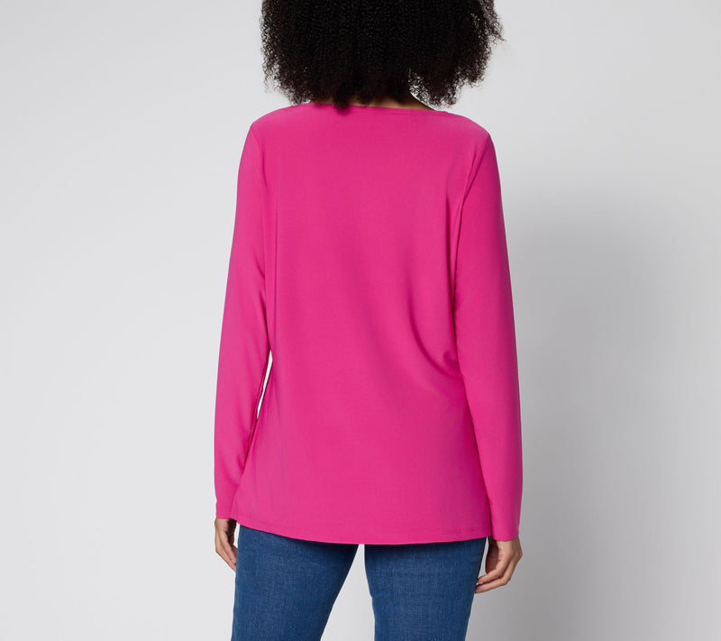 Brandis Dress Out Loud Discovery Knit Long Sleeve Drapey Top — View 3