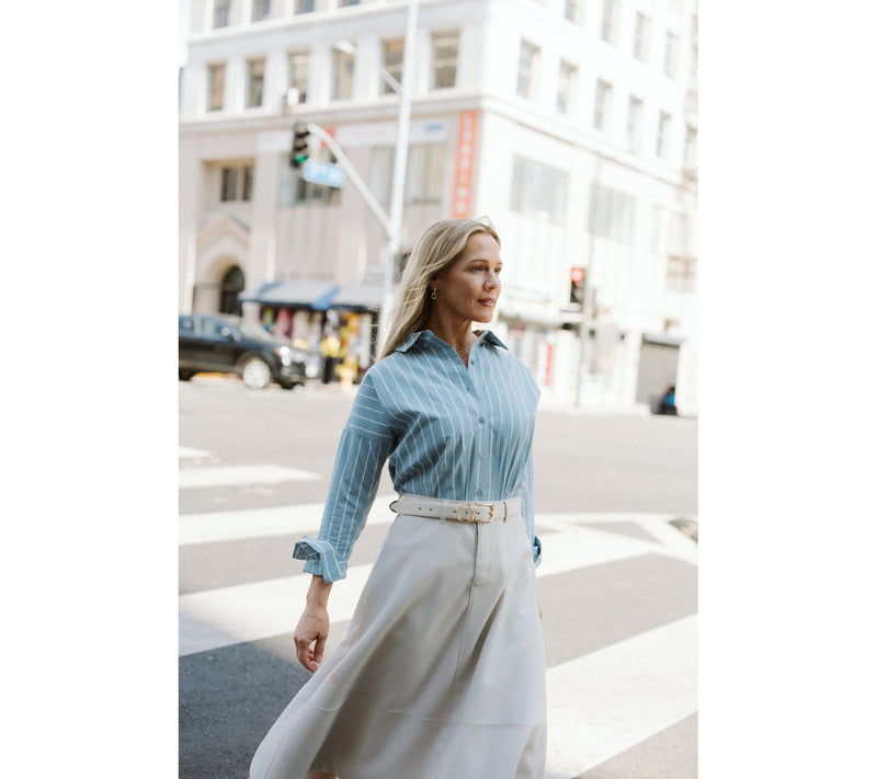 Me by Jennie Garth Bowery 100% Cotton Striped Shirt — View 3