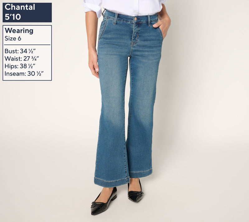 nicole by Nicole Miller Regular Dream Denim Flare Trouser — View 8