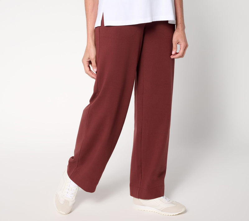 Denim & Co. Active Petite Duo Stretch Full Length Wide Leg Pants — View 13