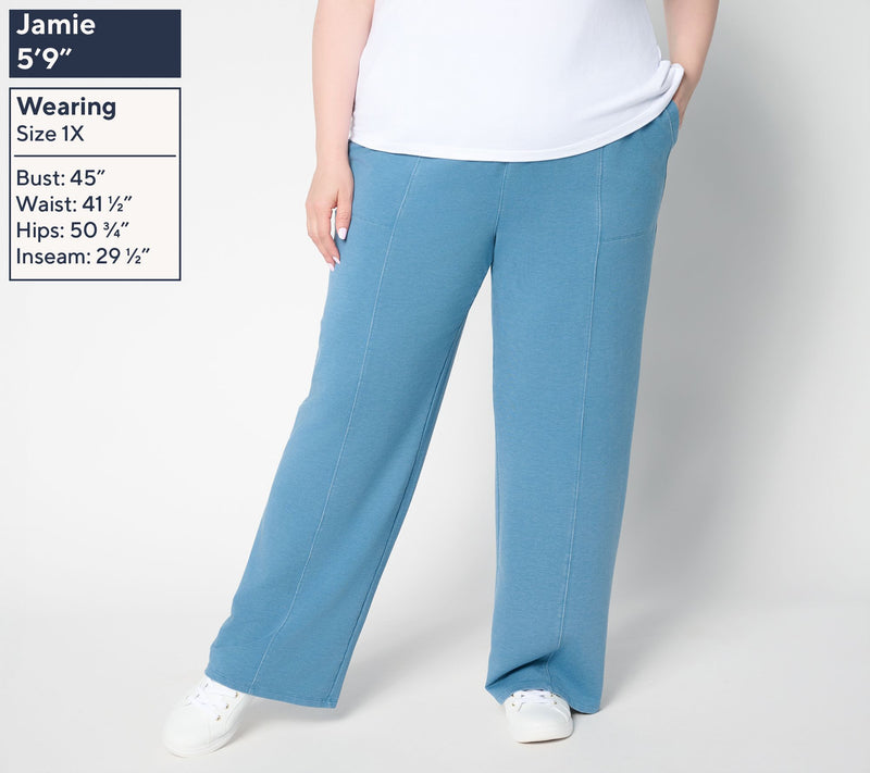 LOGO by Lori Goldstein Regular Full Length Pull On Knit Pants — View 4