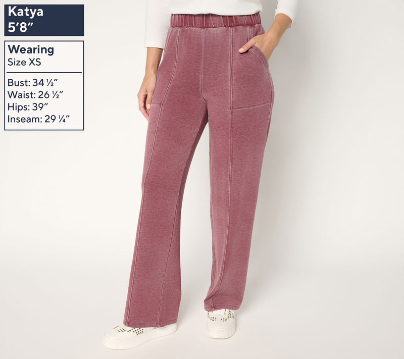LOGO by Lori Goldstein Regular Full Length Pull On Knit Pants — View 5