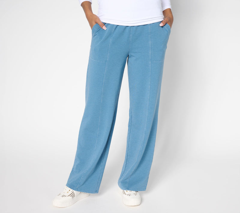 LOGO by Lori Goldstein Regular Full Length Pull On Knit Pants — View 3