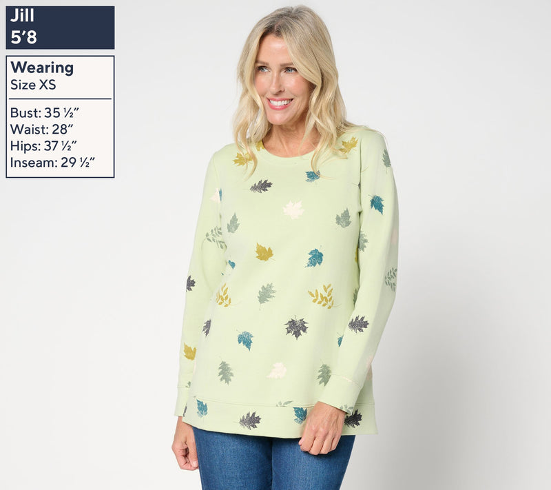 Denim & Co. Regular Printed Fall French Terry Tunic — View 9