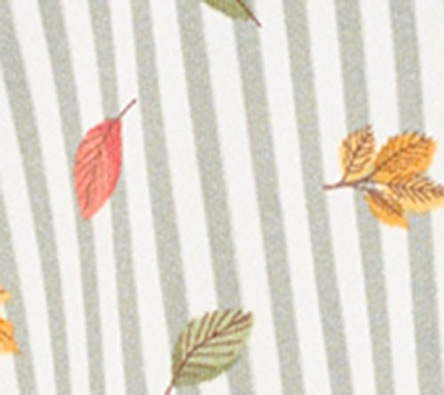 Denim & Co. Heavenly Jersey Button Front Fall Leaf Print Striped Top — View 7