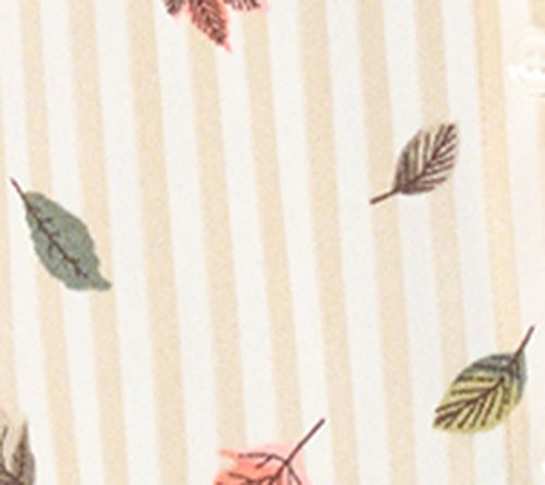 Denim & Co. Heavenly Jersey Button Front Fall Leaf Print Striped Top — View 9