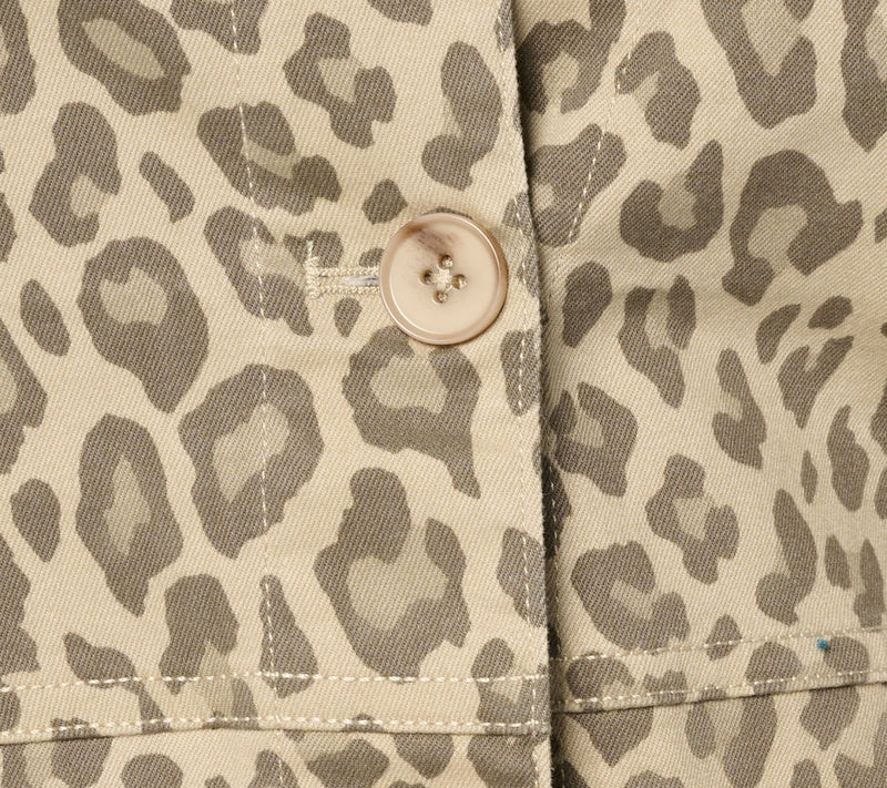 Denim & Co. Animal Print Button Front Twill Jacket with Pockets — View 6