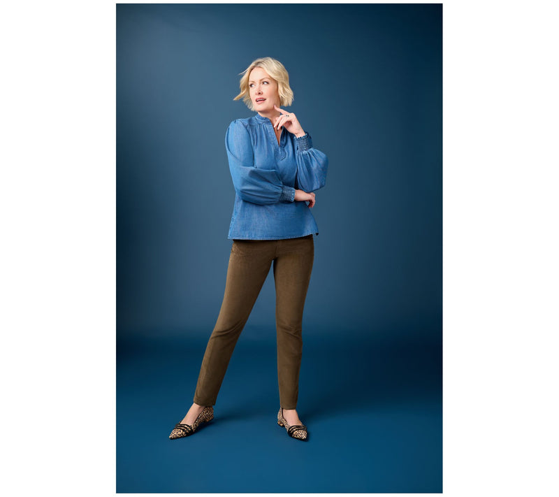Martha Stewart Signature 100% Cotton Poet Sleeve Blouse — View 7