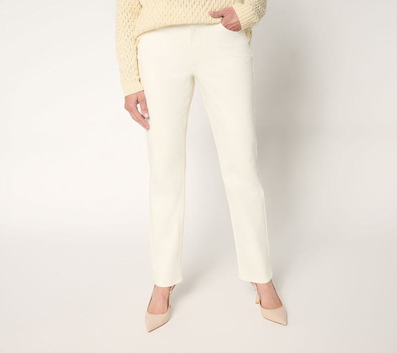 BEAUTIFUL by Lawrence Zarian Regular Ankle Slim Straight Jean- Natural — View 3