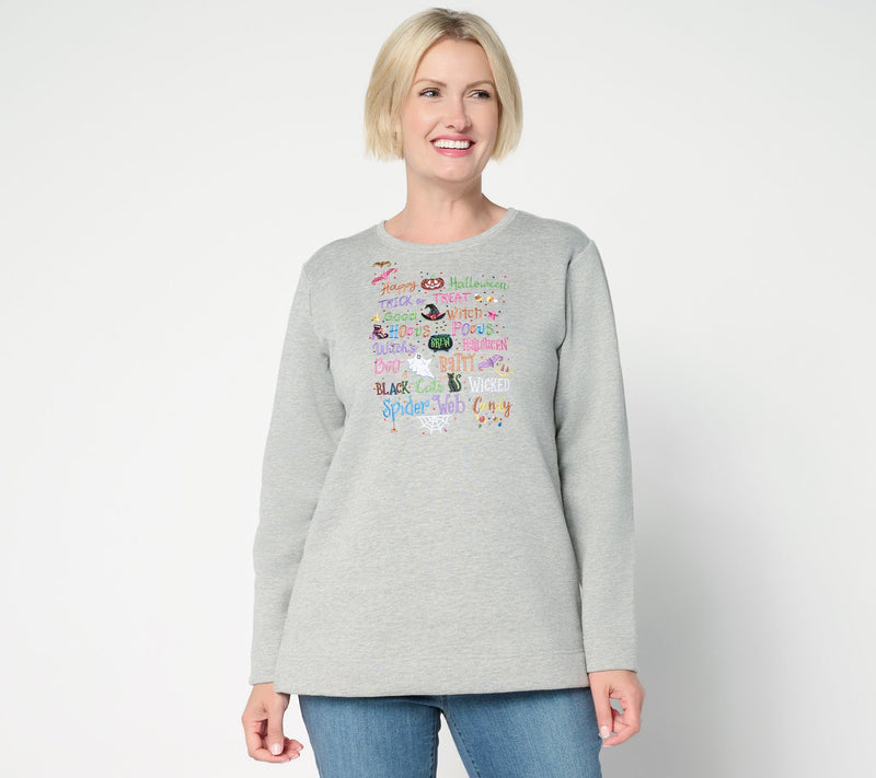 Quacker Factory Come in for a Spell Fleece Sweatshirt — View 11