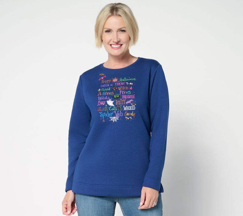 Quacker Factory Come in for a Spell Fleece Sweatshirt — View 12