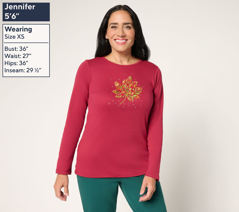 Quaker Factory Stitch in Time Fall Fauna Long Sleeve Top — View 2