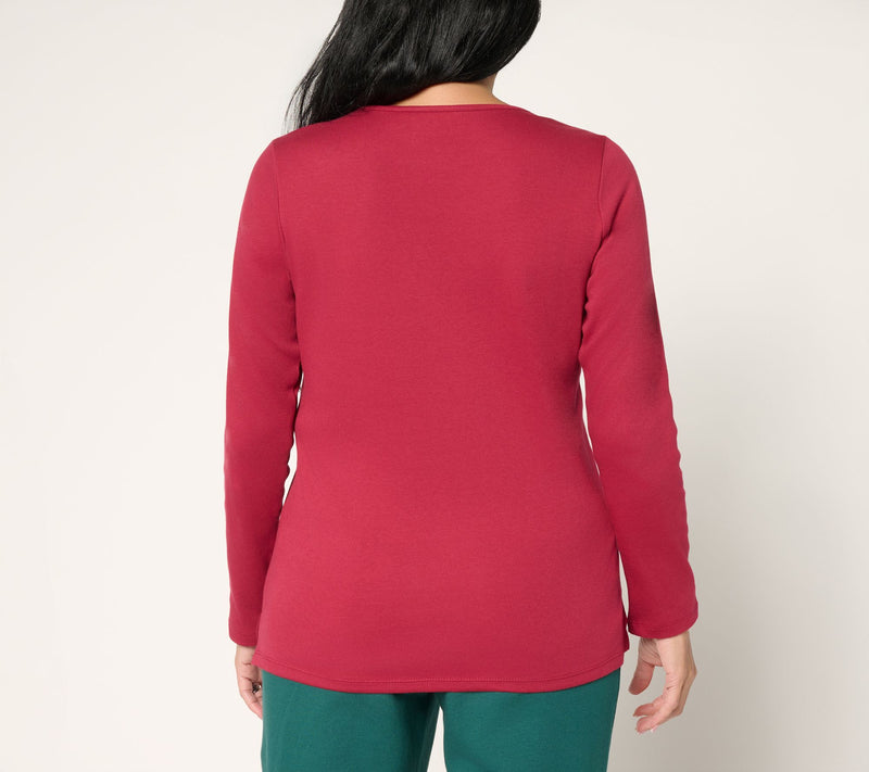 Quaker Factory Stitch in Time Fall Fauna Long Sleeve Top — View 3