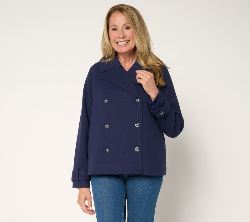 BEAUTIFUL by Lawrence Zarian Double Breasted Short Peacoat — Main view