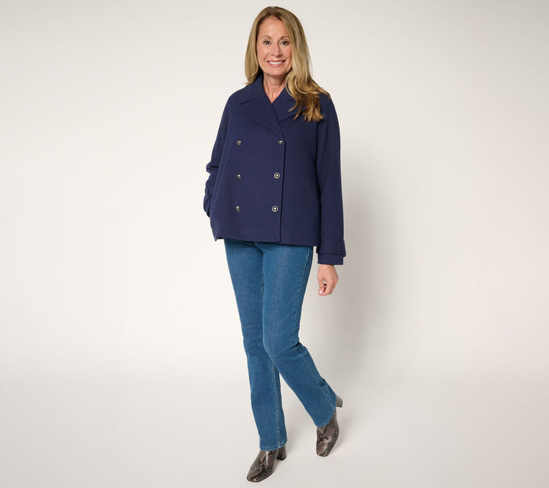 BEAUTIFUL by Lawrence Zarian Double Breasted Short Peacoat — View 5