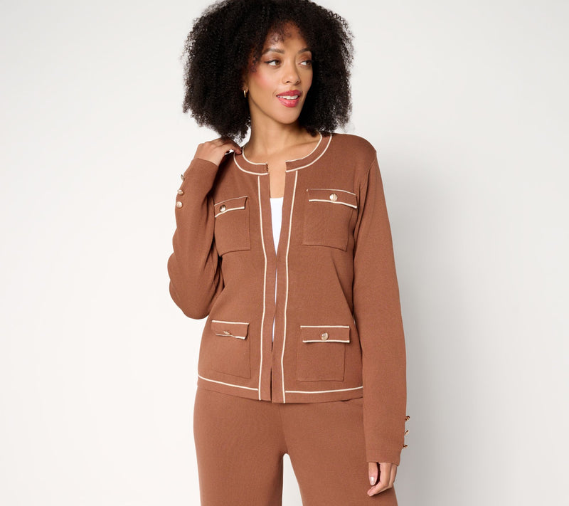 nicole by Nicole Miller Sweater Knit Jacket — View 3