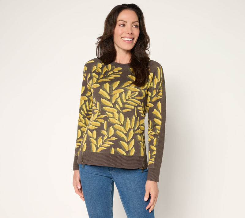 nicole by Nicole Miller Printed Jacquard Sweater — View 4
