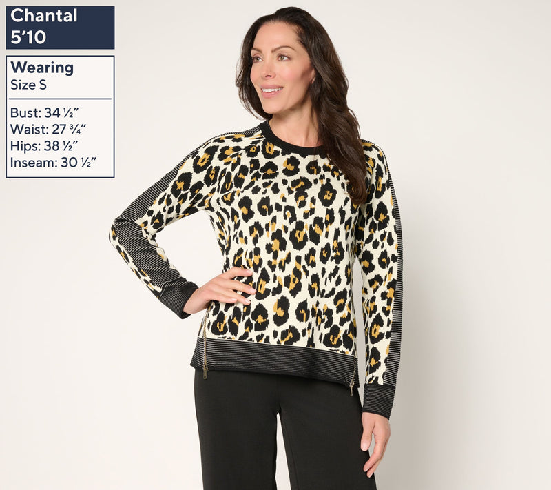 nicole by Nicole Miller Printed Jacquard Sweater — View 6