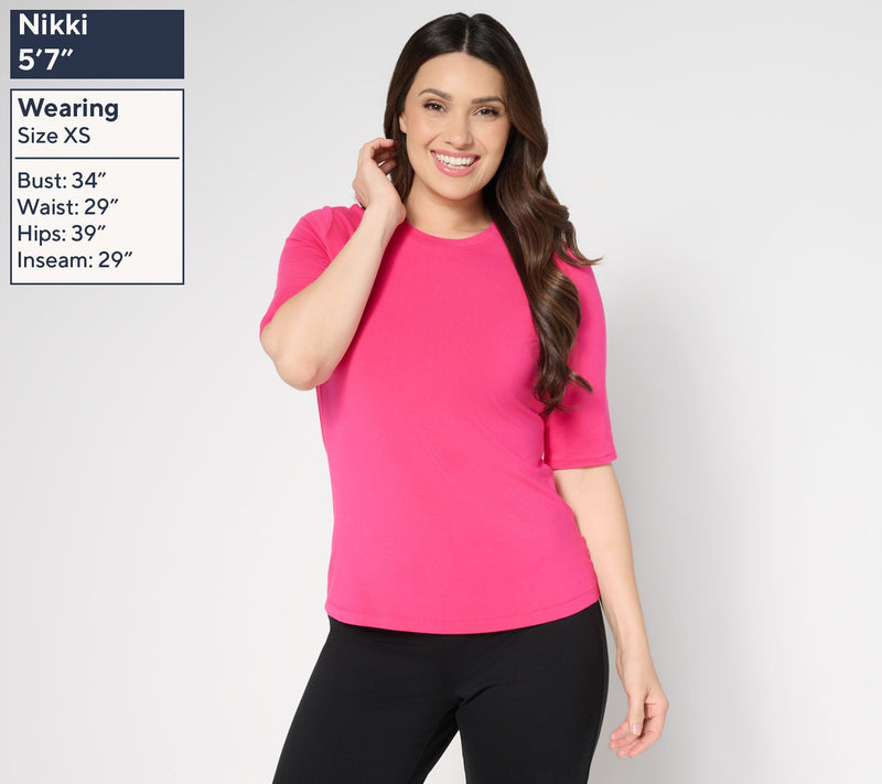 nicole by Nicole Miller Luxe Modal Elbow Sleeve Top — View 13