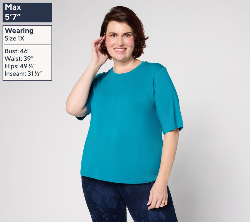 nicole by Nicole Miller Luxe Modal Elbow Sleeve Top — View 12
