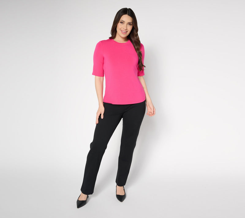nicole by Nicole Miller Luxe Modal Elbow Sleeve Top — View 15