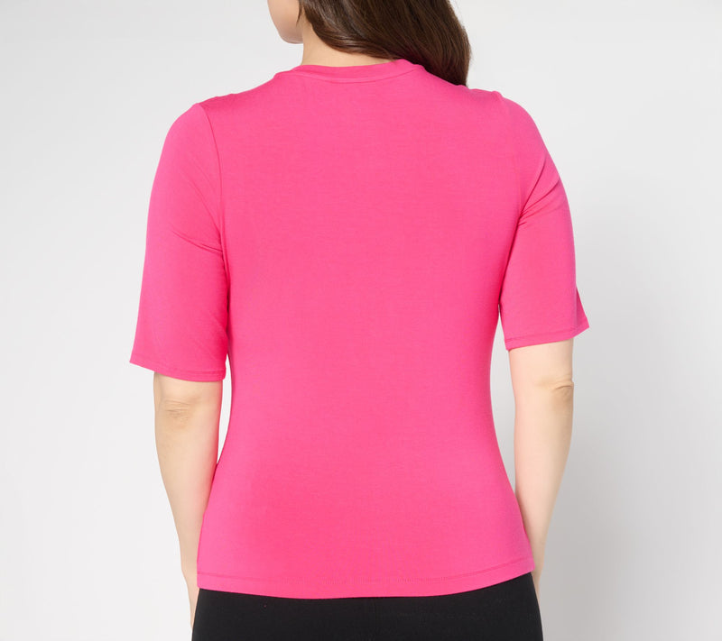 nicole by Nicole Miller Luxe Modal Elbow Sleeve Top — View 14