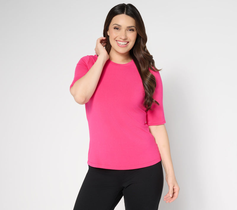 nicole by Nicole Miller Luxe Modal Elbow Sleeve Top — View 5