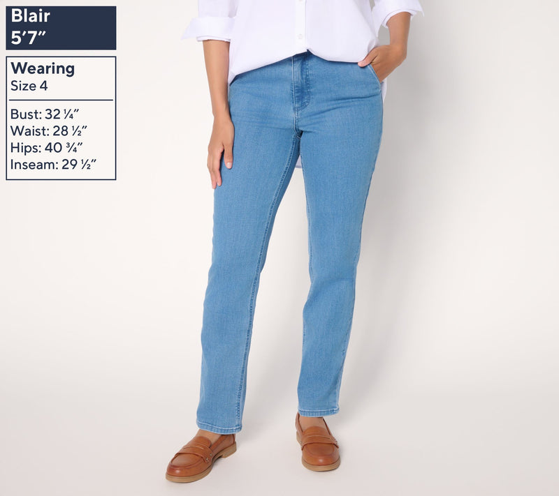 Susan Graver Regular Warm Touch Straight Leg Jean — View 4