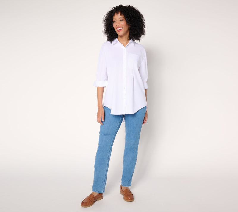 Susan Graver Regular Warm Touch Straight Leg Jean — View 6