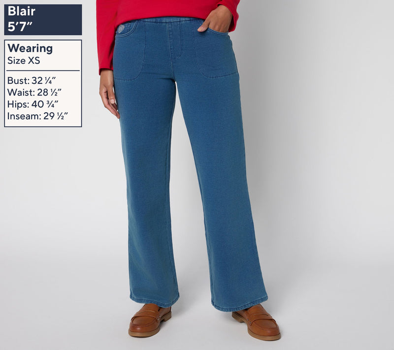 Quacker Factory DreamJeannes Regular Wide Leg Full Length Pants — View 11