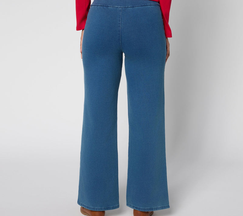 Quacker Factory DreamJeannes Short Wide Leg Full Length Pants — View 12