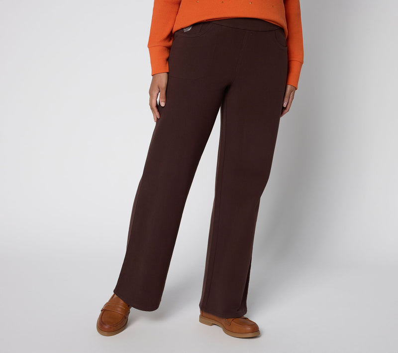 Quacker Factory DreamJeannes Short Wide Leg Full Length Pants — View 7