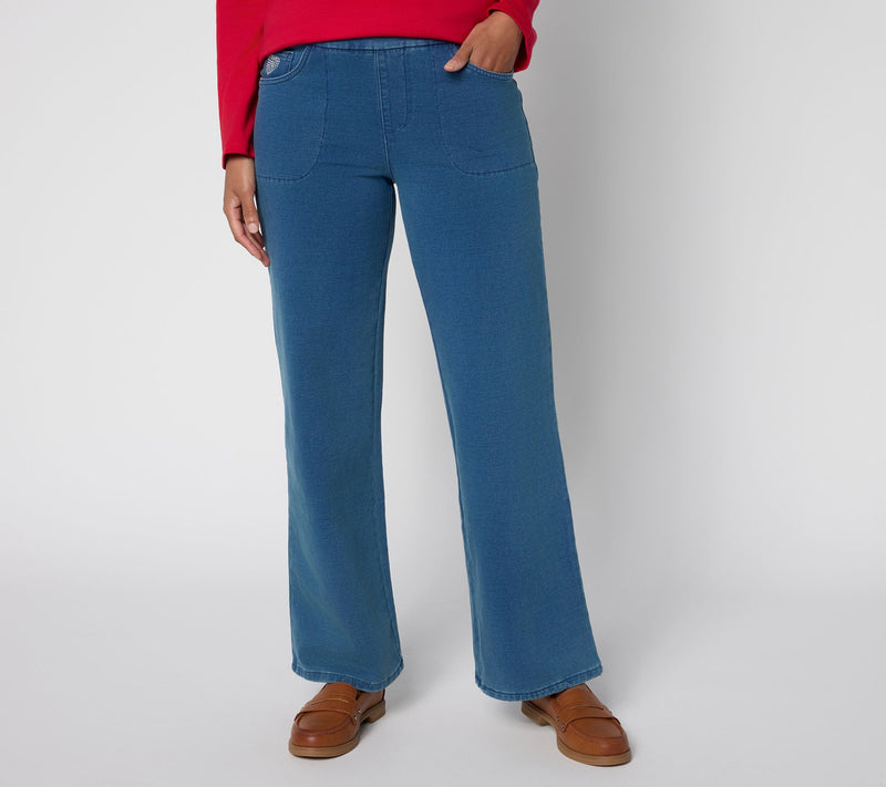 Quacker Factory DreamJeannes Short Wide Leg Full Length Pants — View 9