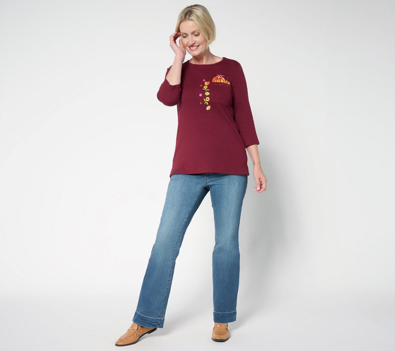 Quacker Factory Eek a Boo 3/4 Sleeve Top — View 5