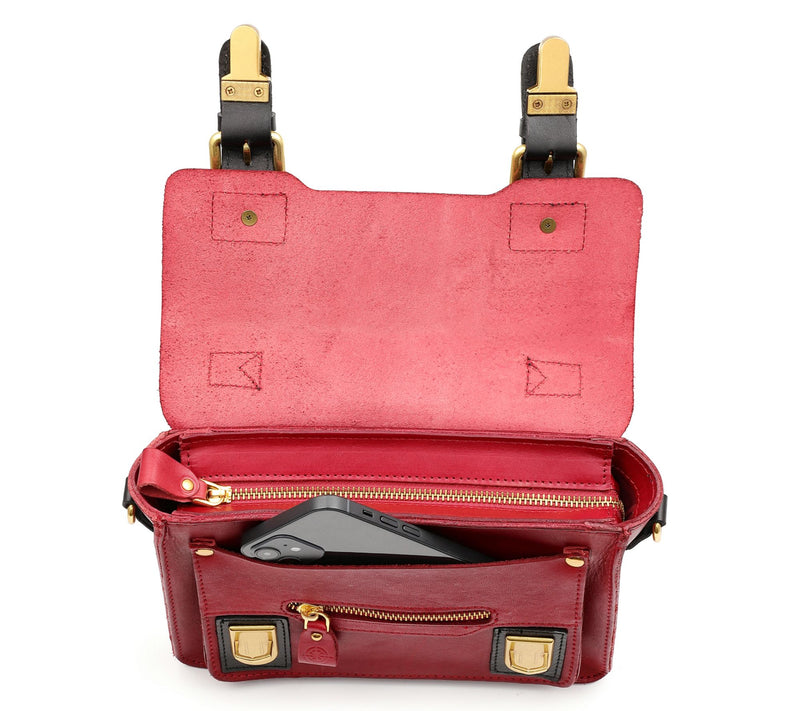 Old Trend Aster Mini Leather Satchel with Crossbody Strap — View 2