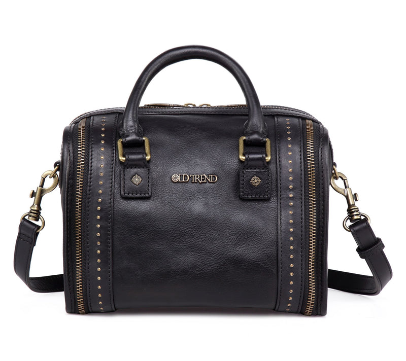 Old Trend Leather Mini Trunk Satchel with Crossbody Strap — View 18