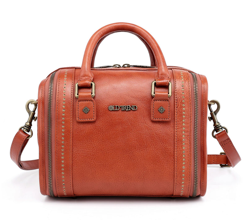 Old Trend Leather Mini Trunk Satchel with Crossbody Strap — View 19