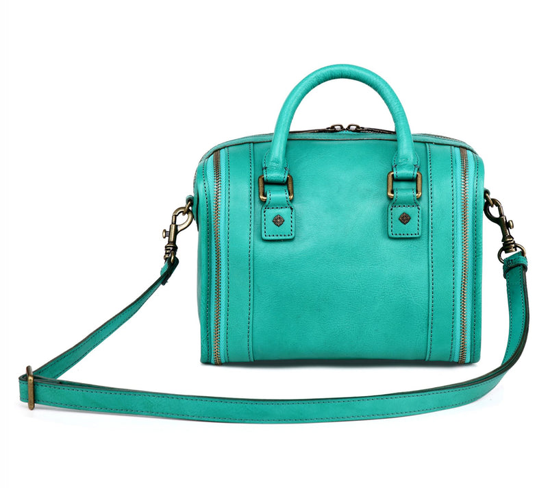 Old Trend Leather Mini Trunk Satchel with Crossbody Strap — View 4