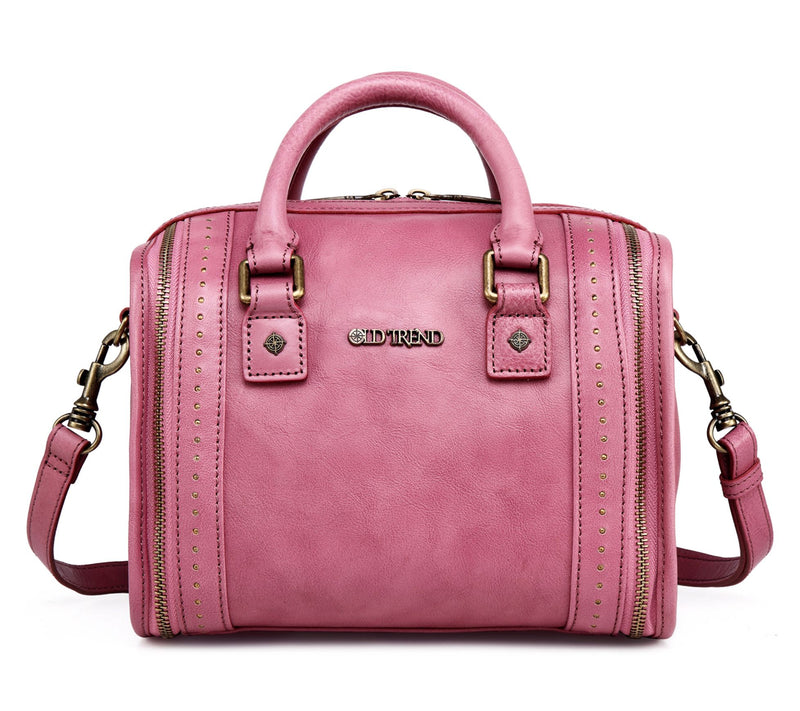 Old Trend Leather Mini Trunk Satchel with Crossbody Strap — View 21
