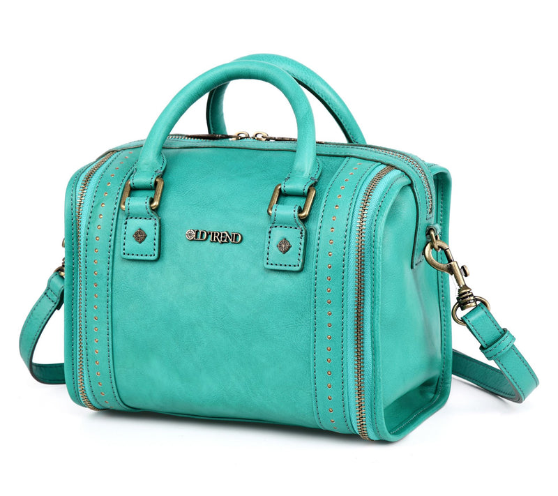 Old Trend Leather Mini Trunk Satchel with Crossbody Strap — View 2