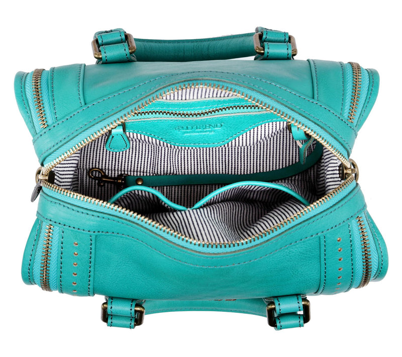 Old Trend Leather Mini Trunk Satchel with Crossbody Strap — View 3