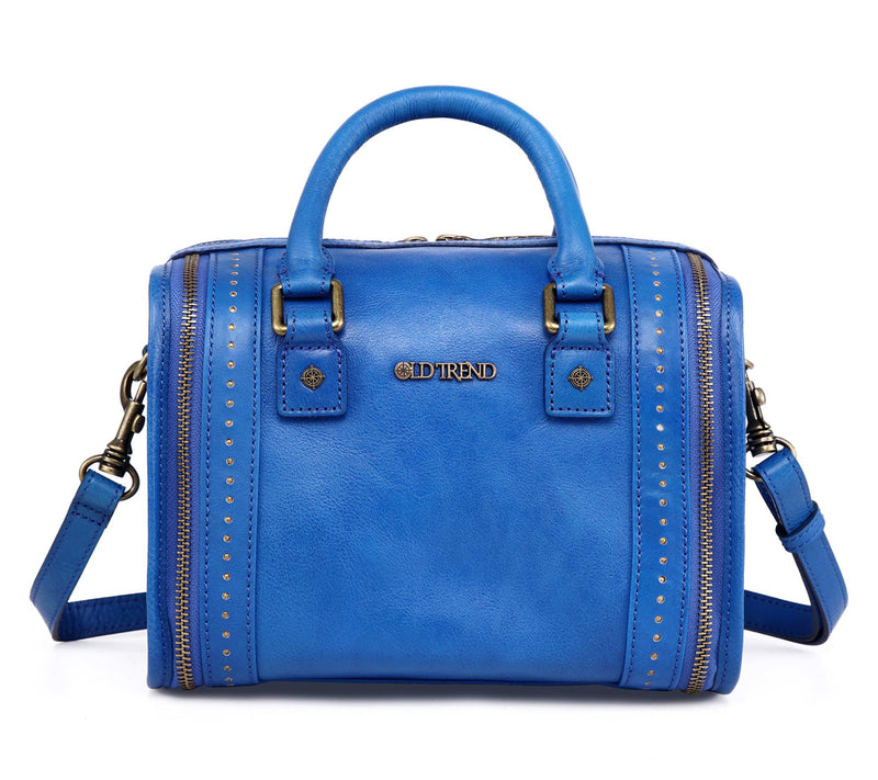 Old Trend Leather Mini Trunk Satchel with Crossbody Strap — View 22