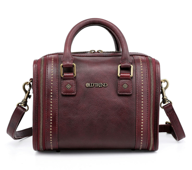 Old Trend Leather Mini Trunk Satchel with Crossbody Strap — View 23