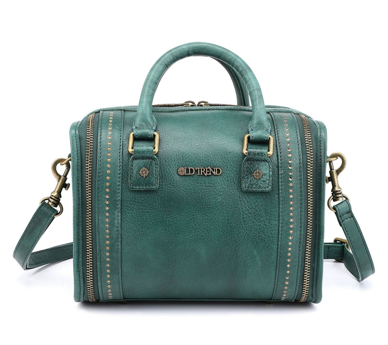 Old Trend Leather Mini Trunk Satchel with Crossbody Strap — View 24