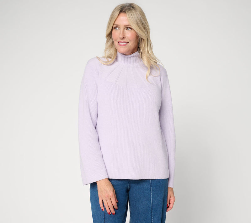 Me by Jennie Garth Mock Neck Raglan Sleeve Sweater — View 3