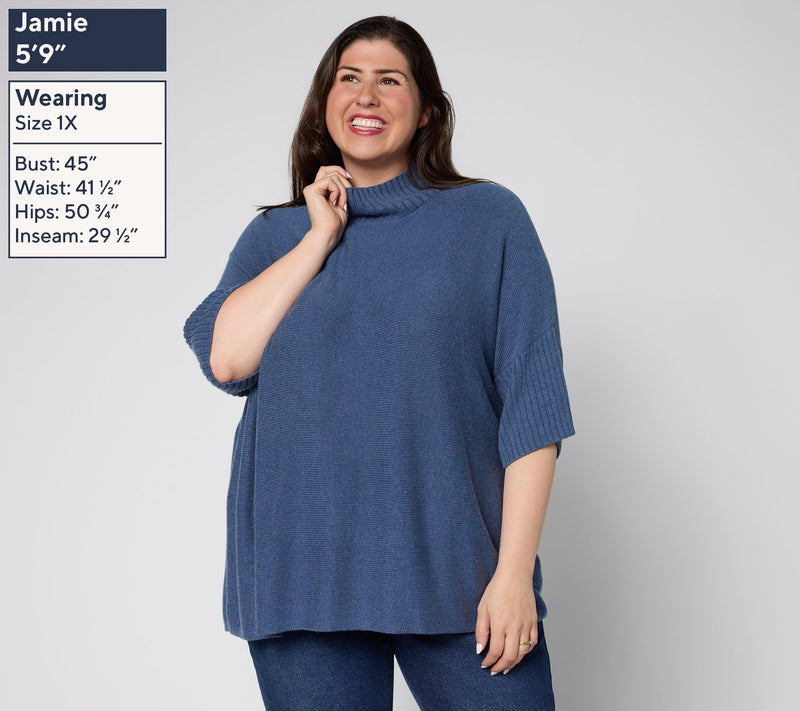 Joan Rivers Dolman Sleeve Turtleneck Sweater — View 2